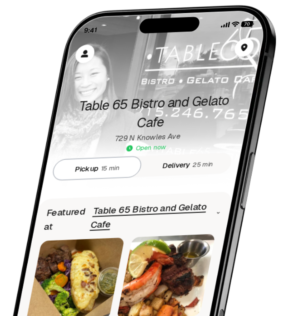 Table 65 Bistro and Gelato Cafe app preview