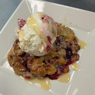 Raspberry White Chocolate Scone with Gelato